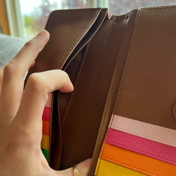 Coach Brown Rainbow Wristlet Wallet - Picture 6 of 7